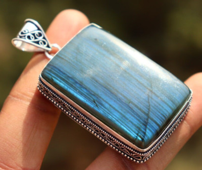 Labradorite sterling silver pendant | Vintage Pendant | Bohho Chic Pendant