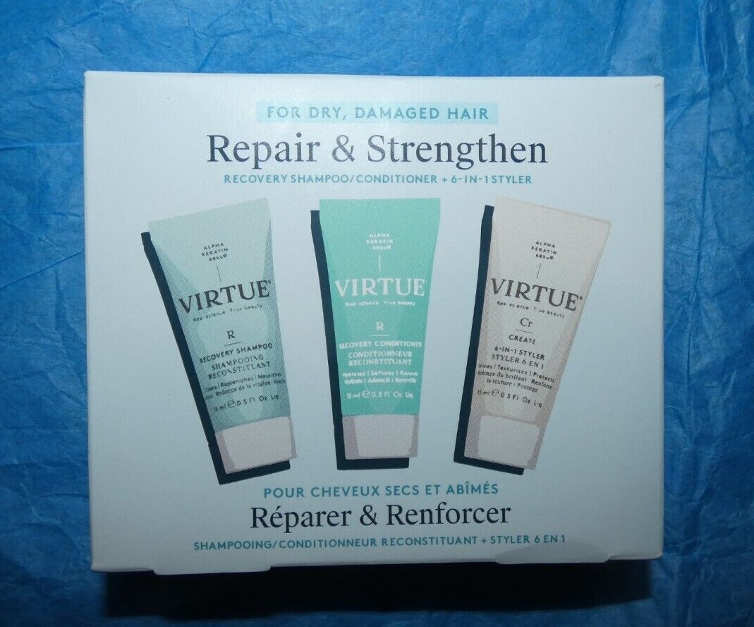 NEW VIRTUE Recovery Shampoo Conditioner & 6-in-1 Styler Samples