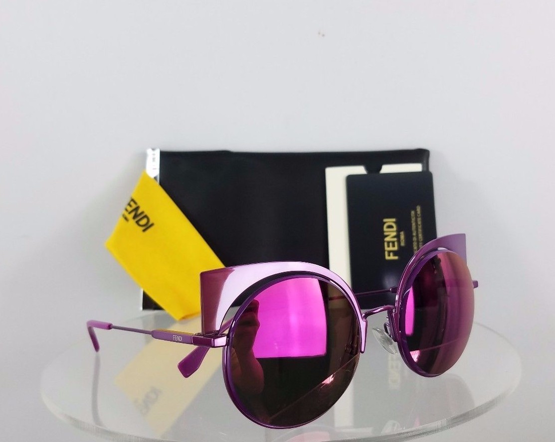 Pre-owned Fendi Brand Authentic  Ff 0177/s Sunglasses Qzhpe Violet Mirror 53mm 0177