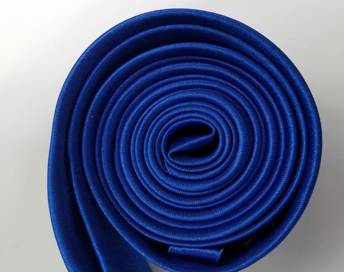 Royal Blue Satin Necktie Men's By Dan Smith Skinny Tie Wedding Prom Dress Up