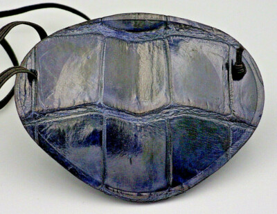 Alligator BLUES Leather, Replaceable Elastic, Hand Made --WORLD'S BEST EYE PATCH