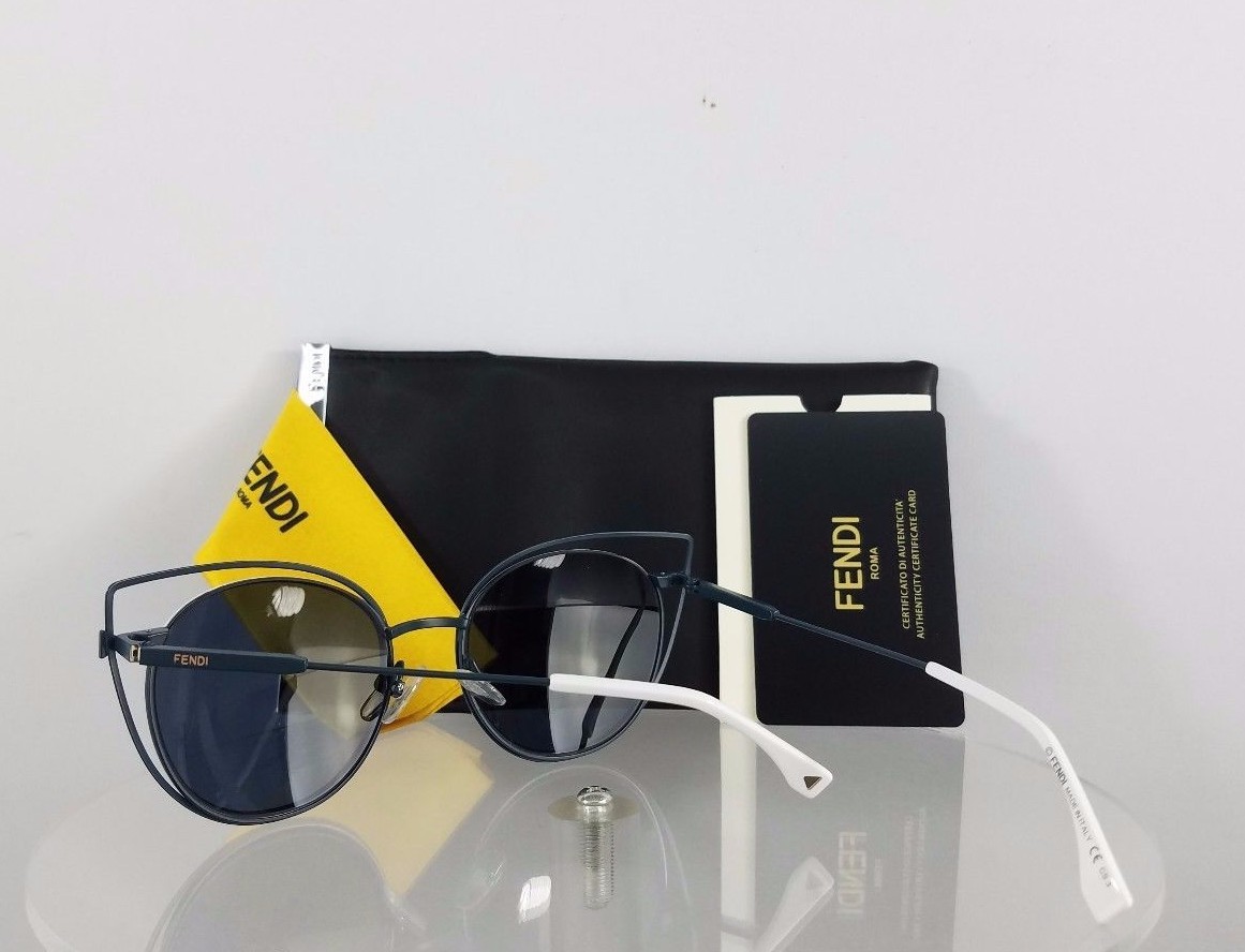 Pre-owned Fendi Brand Authentic  Ff 0176/s Sunglasses Tlp72 Blue White Frame 53mm