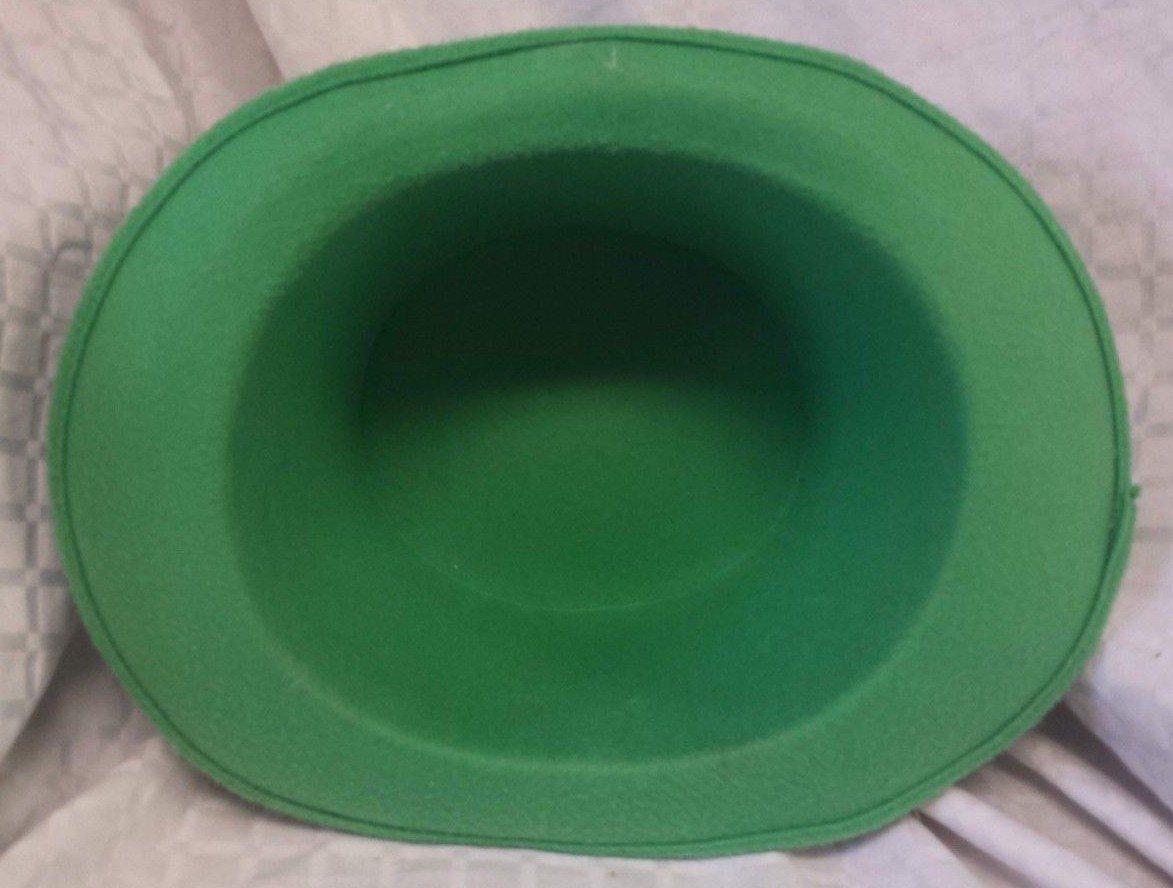 Green Top Hat Felt Topper Slash Tuxedo Victorian Costume 6