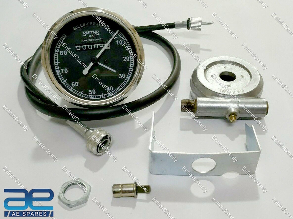 SMITHS REPLICA 80 MPH SPEEDO BLACK+DRIVE & 35" CABLE FOR CLASSIC BIKES 