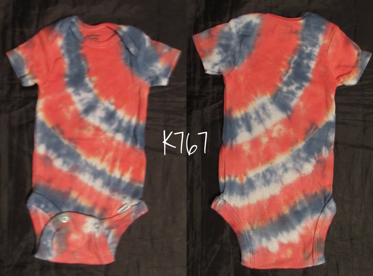 Reborn baby doll clothes (1) tie dye 0/3 mo organic Gerber onesie bodysuit OOAK