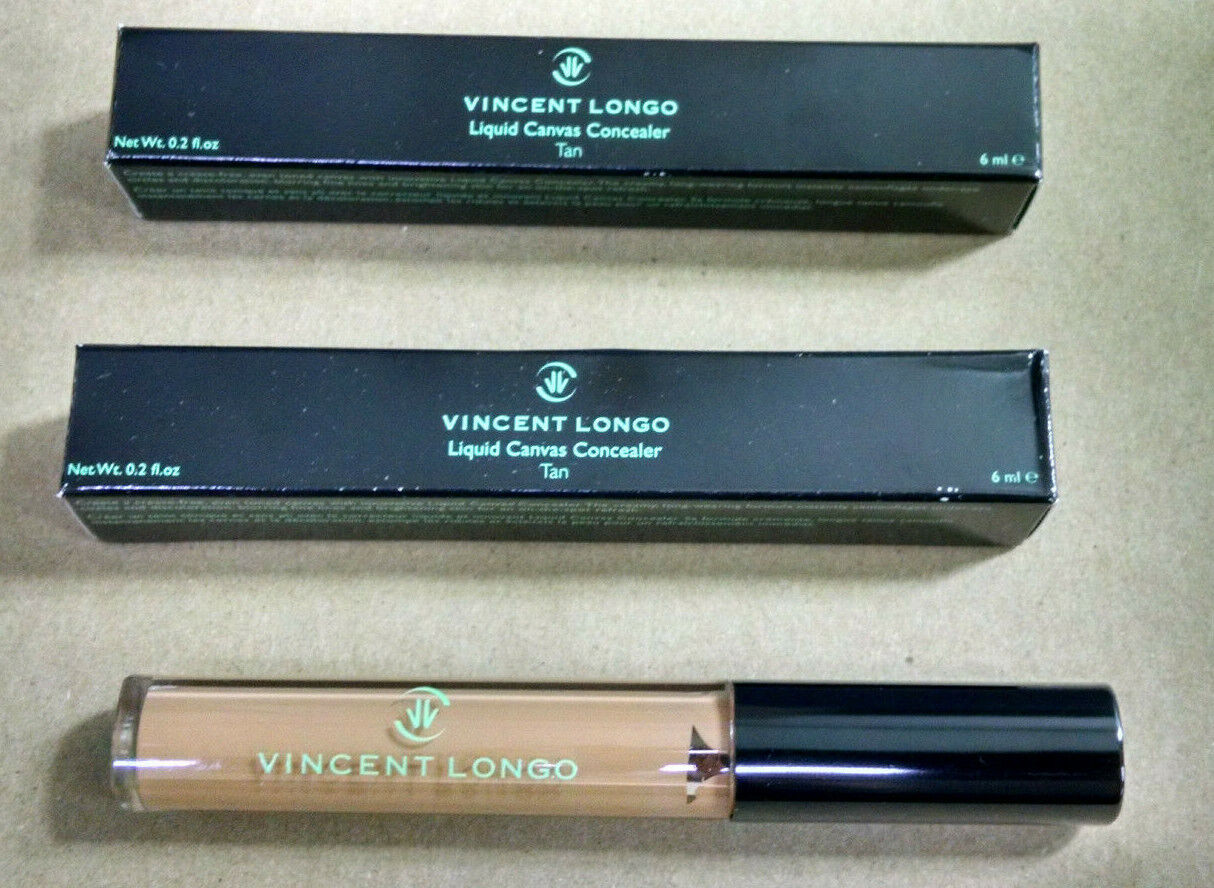 Lot of 2 Vincent Longo LIQUID CANVAS CONCEALERS, Tan, 0.2 Ounces