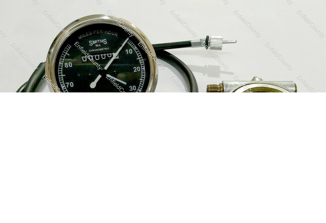 SMITHS REPLICA 80 MPH SPEEDO BLACK+DRIVE & 35" CABLE FOR CLASSIC BIKES 