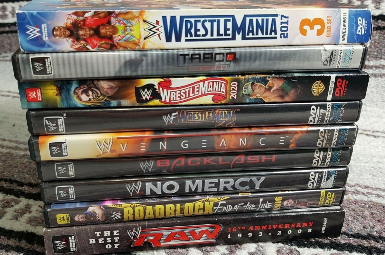 WWE Lot of 9 (16 disks) DVD's Wrestling WWE wrestlemania Raw