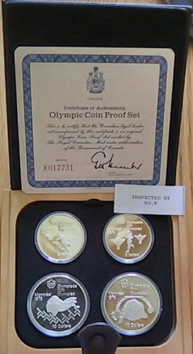 1976 Proof Silver Canadian Montreal Olympic Games Set -4 Coin Set. (No Taxes)