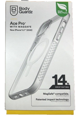 Brand New BodyGuardz ACE Pro Case with MagSafe for iPhone 14 Pro Max 6.7'' -Clear
