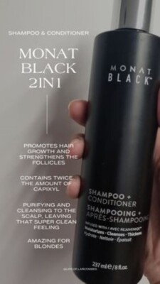 MONAT  Black 2 in 1 Shampoo + Conditioner with Rejuveniqe New Packaging  sealed