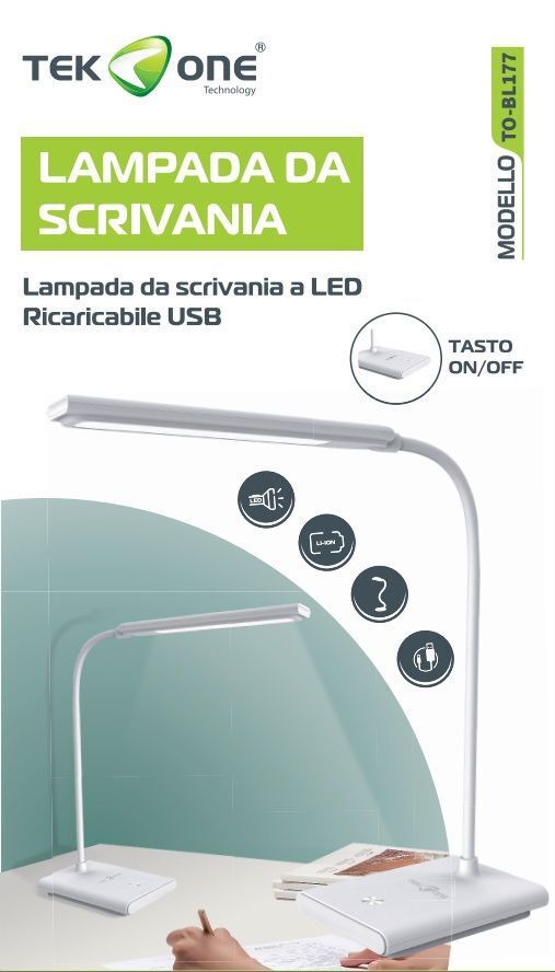 Lampada Da Tavolo TeKone To-Bl177 Scrivania Luce Led Ricaricabile Usb hsb