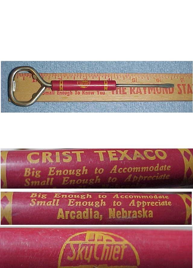 VINTAGE TEXACO POP BOTTLE BEER CAN SCREWDRIVER COLLECTION 7 pcs KANSAS NEBRASKA