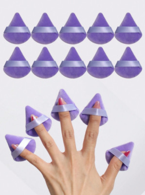 10PCS Triangle Powder Puff Triangular Design Makeup Powder Puff for Face Eyes US