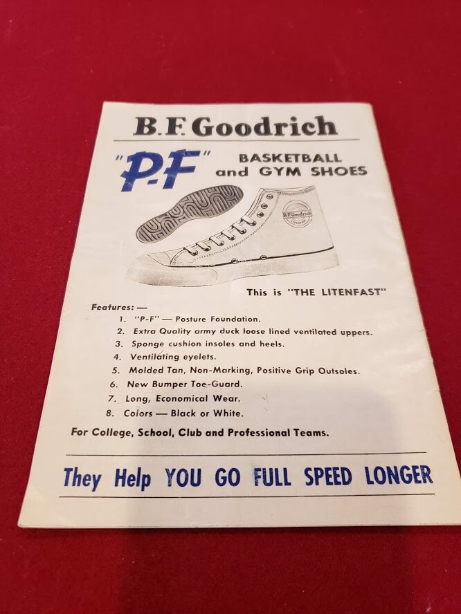 1956-57 Bob Cousey BF Goodrich Basketball Fundamentals Book, Boston Celtics RARE