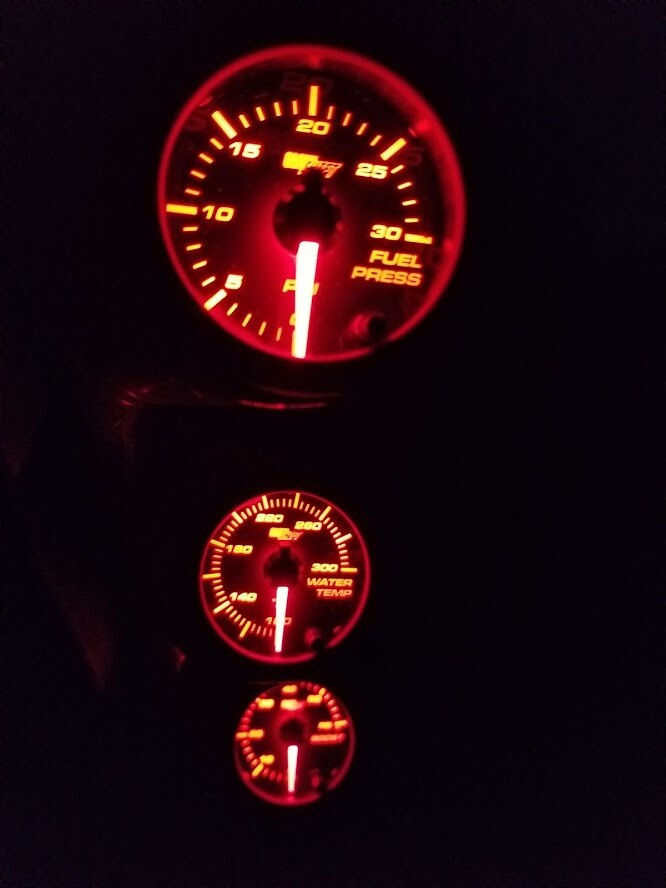 GlowShift 52mm Black 7 Color LED Water Coolant Temperature Temp Gauge