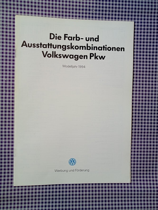 VW Farben / Ausstattungen 1994 PKW-Modelle