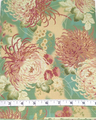 Oriental Traditions Robert Kaufman BTY Gold Highlights  Large Scale Floral