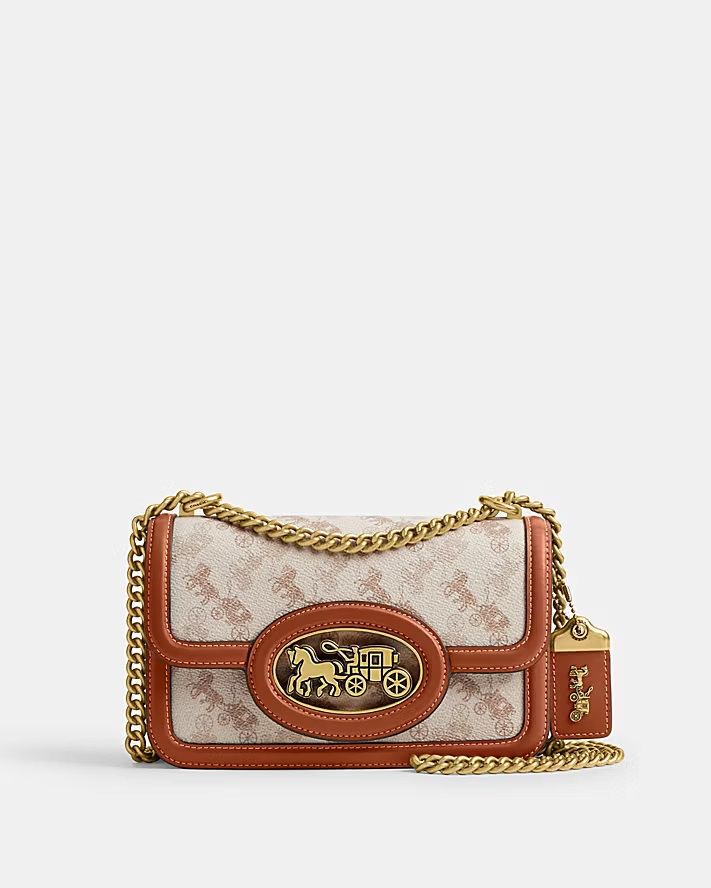 COACH HERO Horse and Carriage Print Shoulder Bag Chalk CAS83