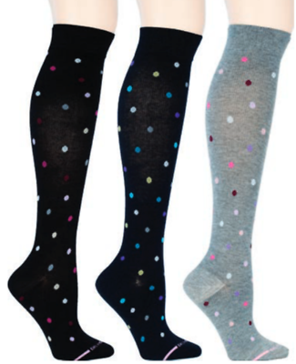 Dr. Motion Mild Compression 8-15 mmHg Knee-Hi Women's Socks, 2 Pairs