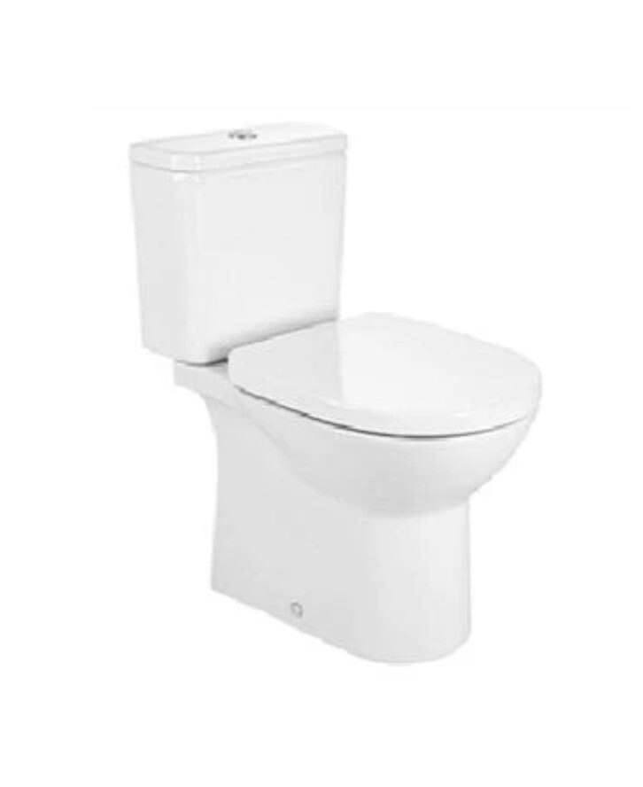 Roca Debba Round Close Coupled Toilet With Push Button Cistern SCseat