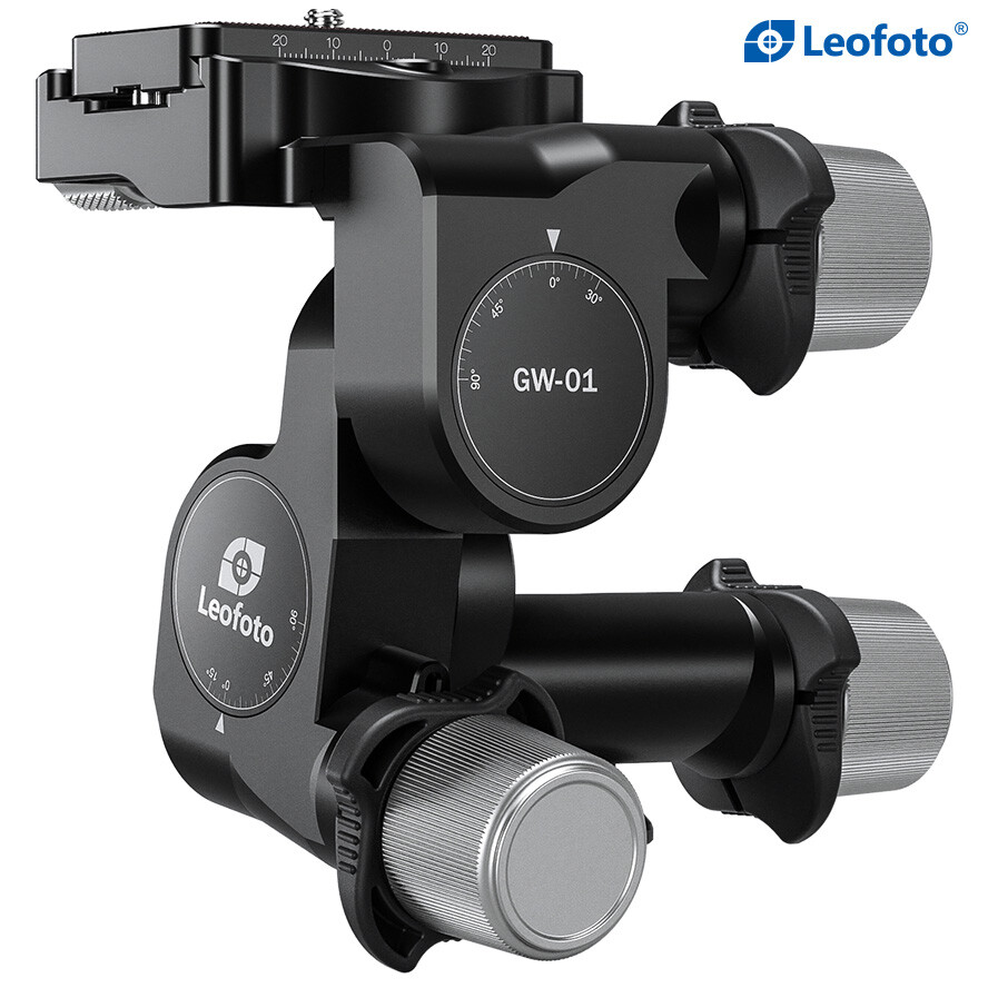 Leofoto GW-01 Three Way Tripod Head Ball Head w Plate /Arca Swiss