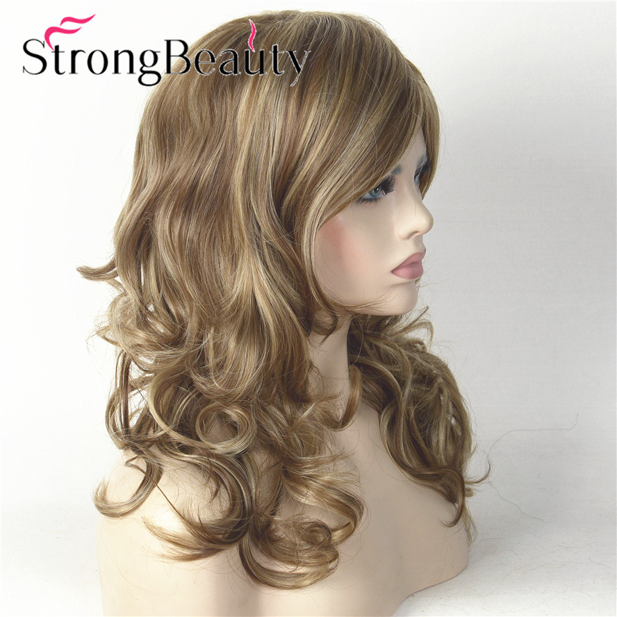 Strongbeauty Women S Wigs Natural Blonde Mix Long Curly Hair