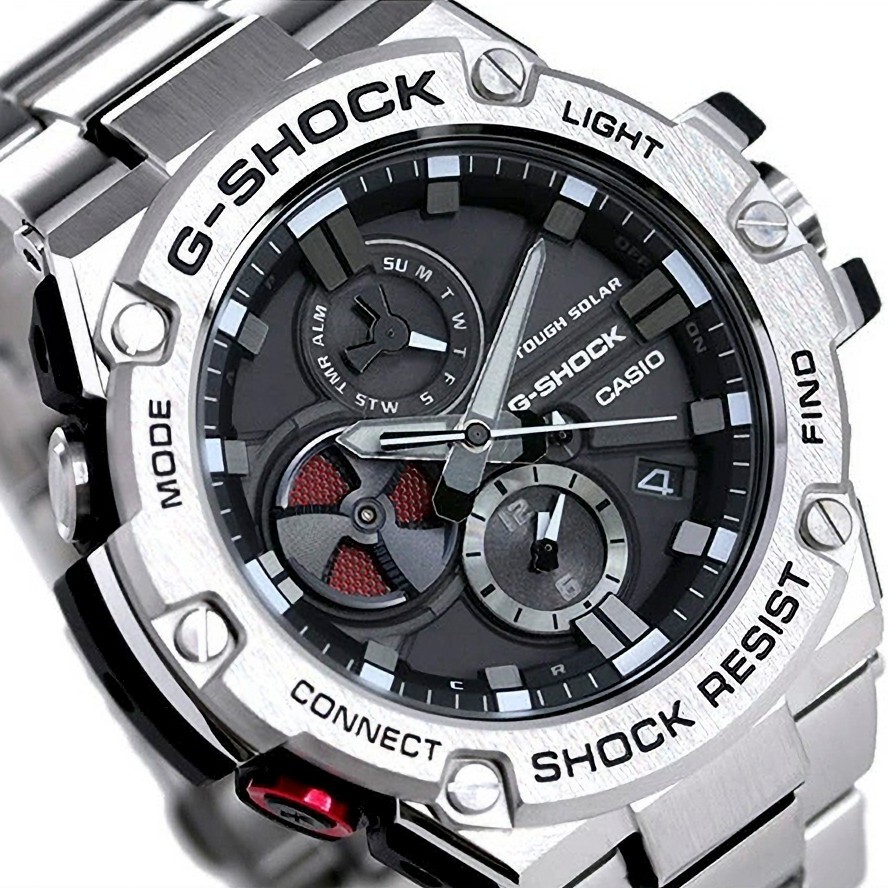 Pre-owned Casio G-shock Gst-b100d-1ajf G-steel Bluetooth Solar Watch Gst-b100d-1a Men's