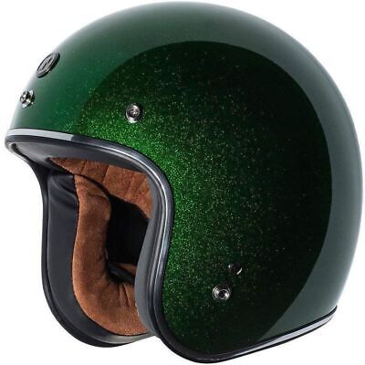 Torc T50 3/4 Vintage Motorcycle Helmet - Limecycle Green Mega Flake - XX-Large