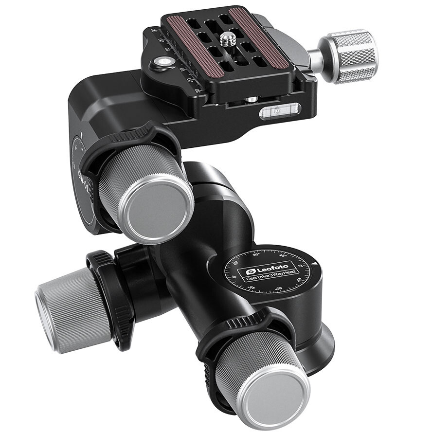 LEOFOTO GW-01 3-Way Geared Tripod Head with QR-Plate