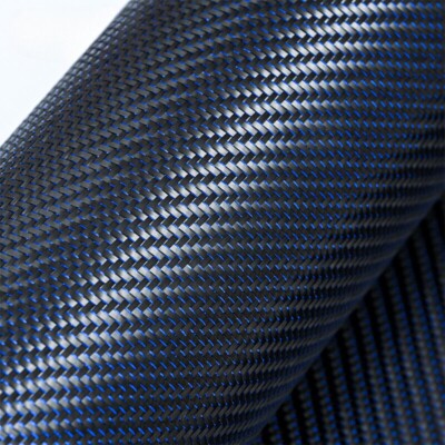 3K 250gsm Carbon Fiber Blue Metallic Reflection Mixed Twill 100*50cm 40''*20''