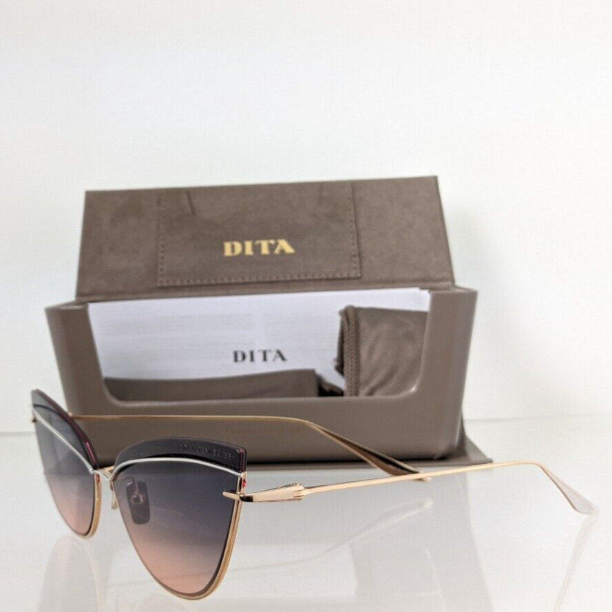 Pre-owned Dita Authentic  Sunglasses Interweaver Dts 527-63-03 Rose Gold Frame In Grey & Pink