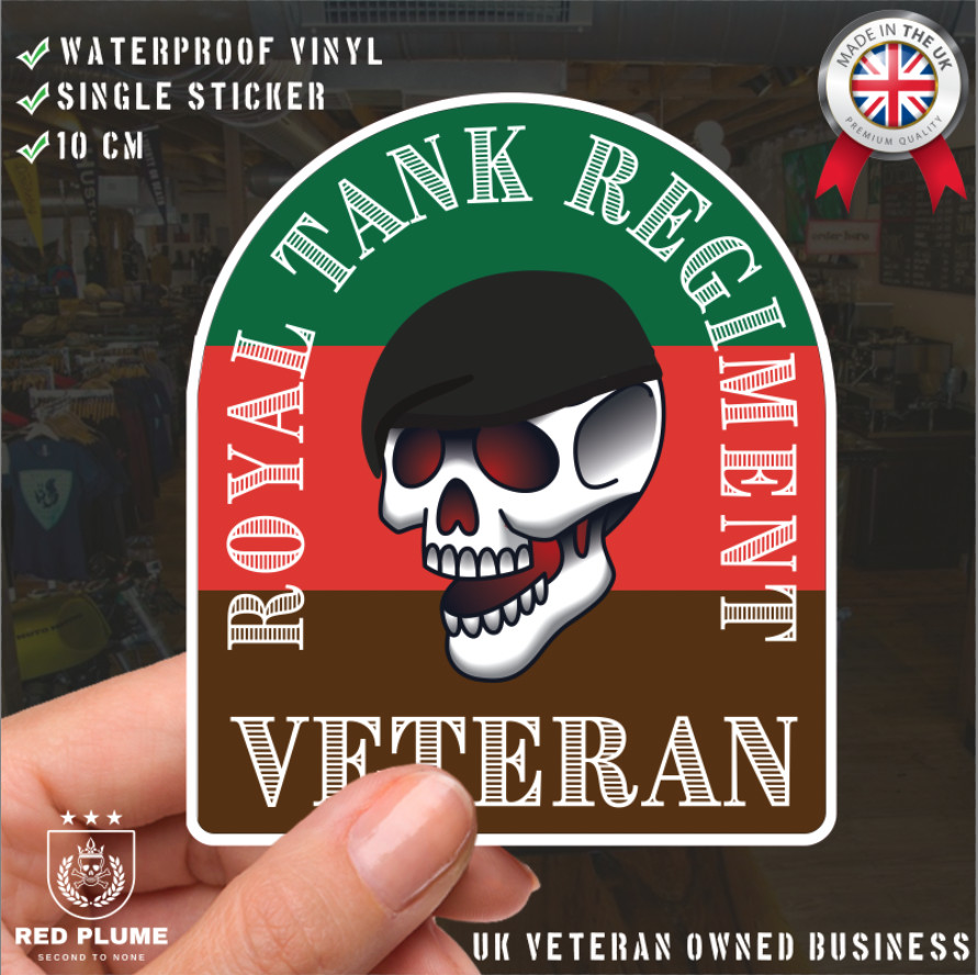Royal Tank Regiment Old School Tattoo Style Veteran Sticker - Picture 1 of 4