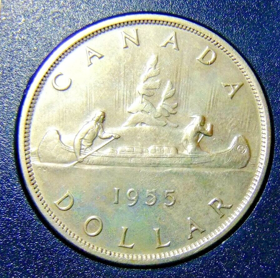 1955 Canada Silver Dollar - ARNPRIOR and Die Break on SEMI KEY Coin