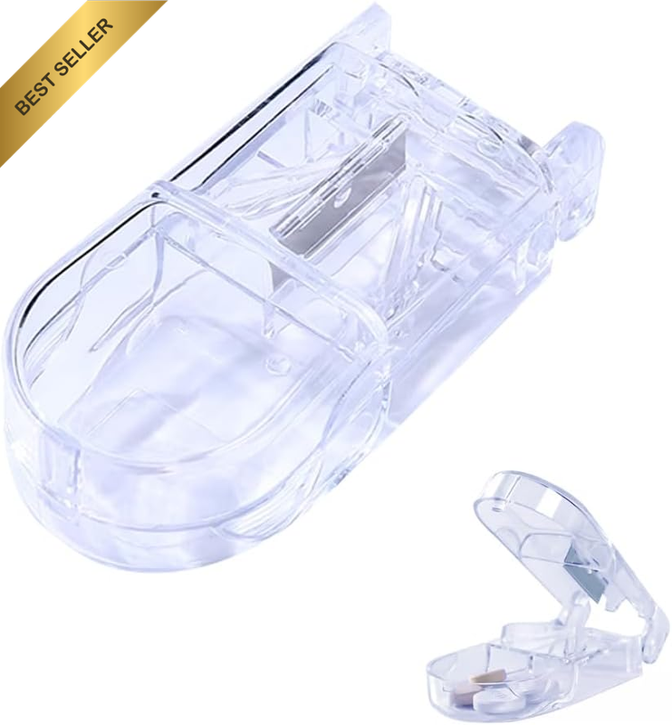 Portable Pill Cutter Tablet Vitamin Splitter Divider Travel Medicine Storage Box