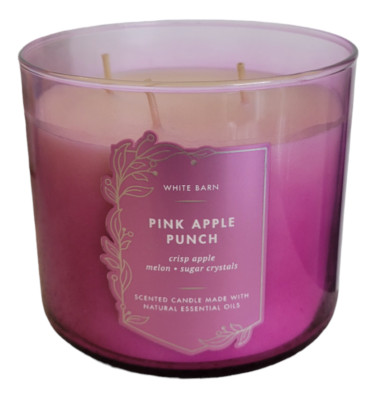 NEW Bath & Body Works White Barn PINK APPLE PUNCH 3-Wick Large Candle