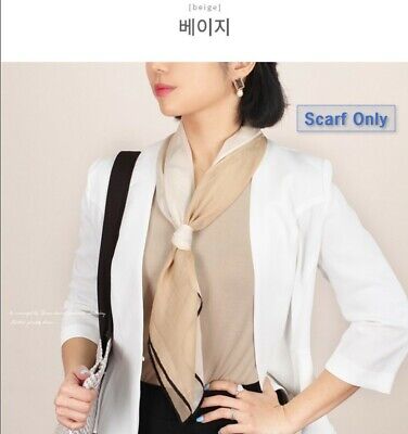Korean Style See-through two-tone coloring long silk scarf 
