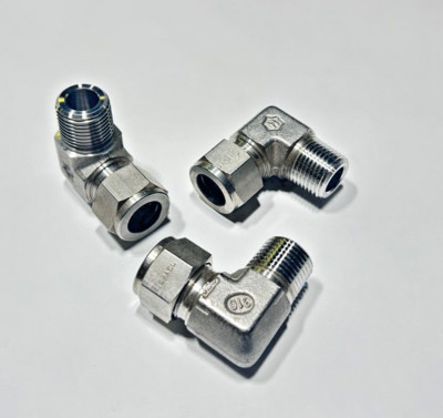 (3) 769L_SS_5/8x1/2 Ham-Let Stainless Steel 5/8'' Tube x 1/2'' NPT Male Elbow