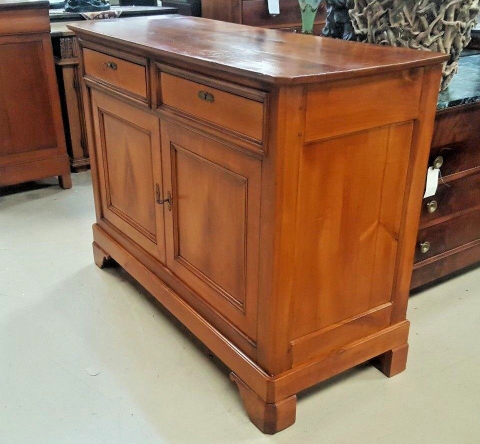Antique French Provincial Louis Philippe Carved Cherry Sideboard 1850's