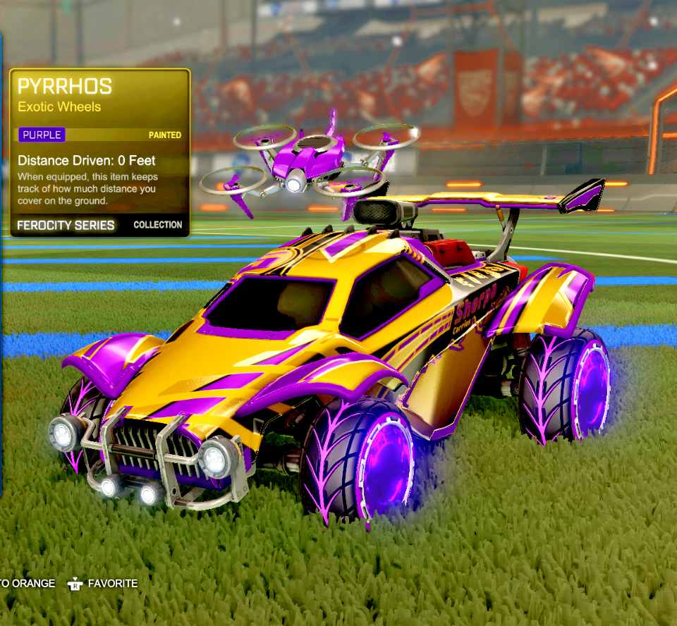 XBOX ONE *NEW* Purple Pyrrhos Exotic Wheels (FEROCITY CRATE) for Rocket League