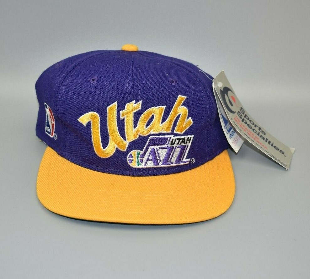 Utah Jazz NBA Sports Specialties Script Vintage 90s Fitted