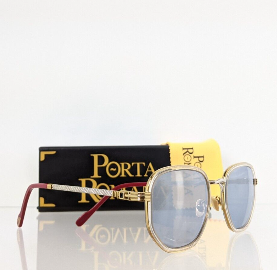 Pre-owned Porta Romana Authentic  Sunglasses Mod 1262 Col 100gf Gold Plated Vintage In Blue