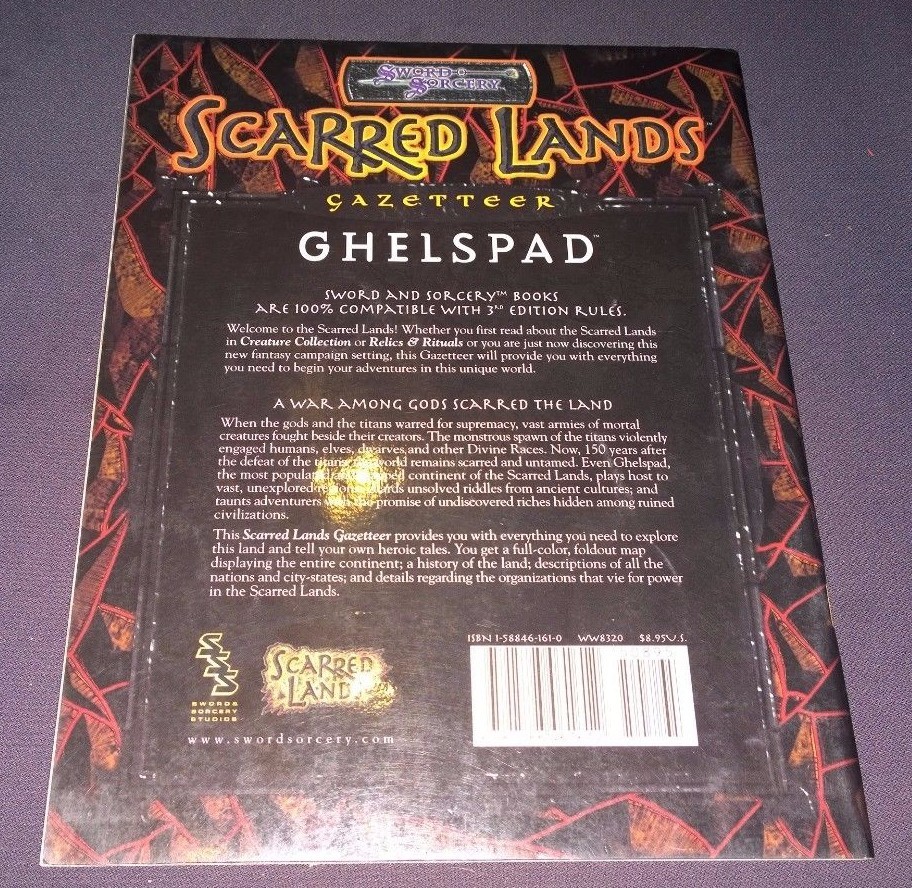 Sword and Sorcery D20 Scarred Lands Gazeteer Ghelspad