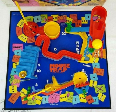 Vintage 1986 Milton Bradley MOUSE TRAP Board Game Zany Action Crazy Contraption
