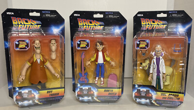 Back to the Future 6'' Action Figures: Biff, Marty and ''Doc'' Brown with Einstein