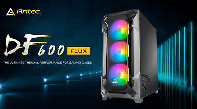 Antec DF600 FLUX ATX, 5 x120mm Fans Included, 3x ARGB & 2x PWM + Fan Controller,