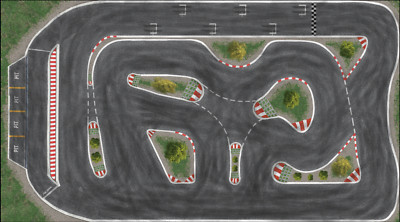 Rennstrecke Driftstrecke für Nano oder Turbo Racing 180cm x 100cm mit Spuren