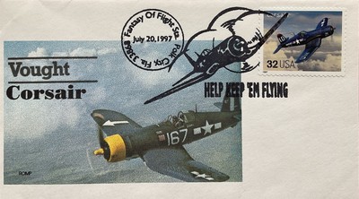  Romp Cachets 3142 Classic Aircraft Vought F4U Corsair 2nd Day Polk City Florida