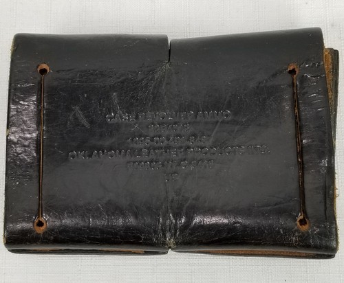 Vintage Police Revolver Ammo Belt Pouch Holster Oklahoma Leather Products K9