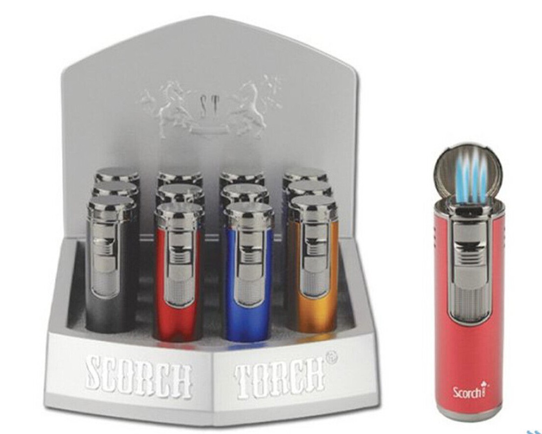 SCORCH TORCH 61593- AUTO OPEN TRIPLE FLAME -CIGAR PUNCH